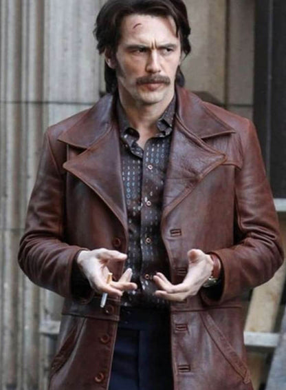 The Deuce James Franco Brown Distressed Leather Jacket 