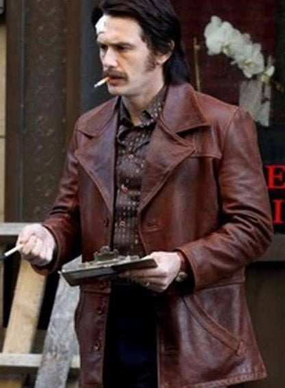 The Deuce James Franco Brown Distressed Leather Jacket 