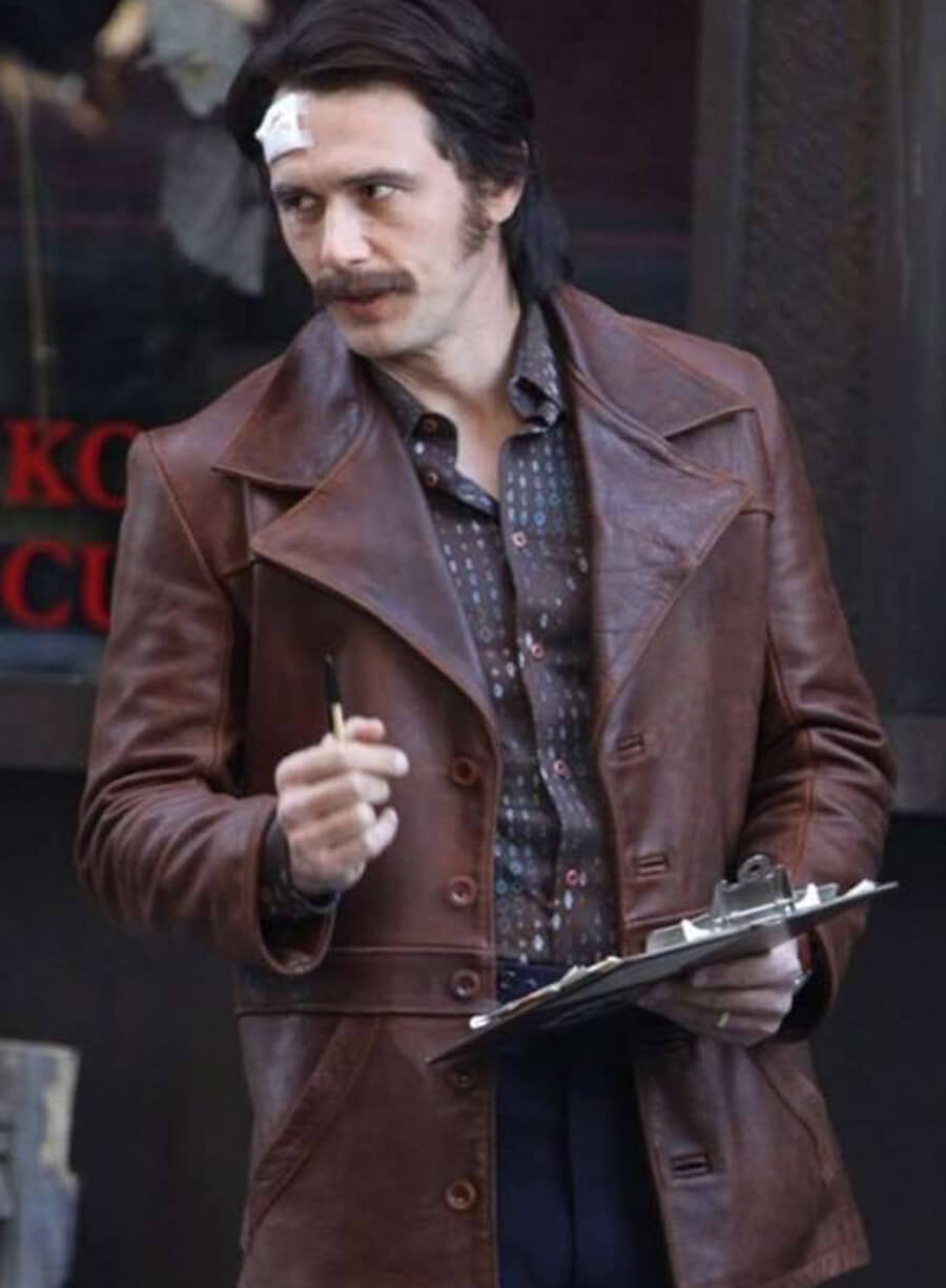 The Deuce James Franco Brown Distressed Leather Jacket 
