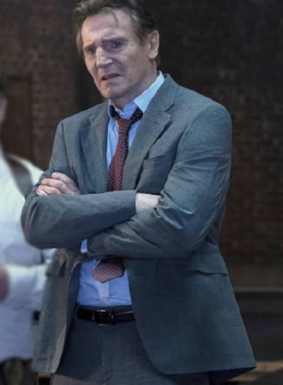 The Naked Gun 2025 Liam Neeson Grey Suit