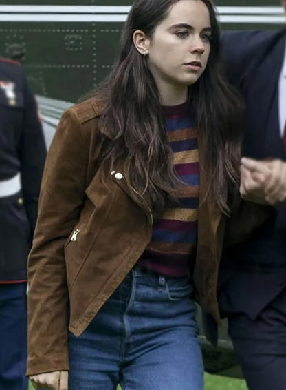 The Night Agent Maddie Redfield Brown Suede Leather Jacket