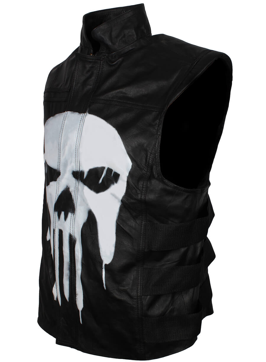 Frank Castle Black Leather Vest