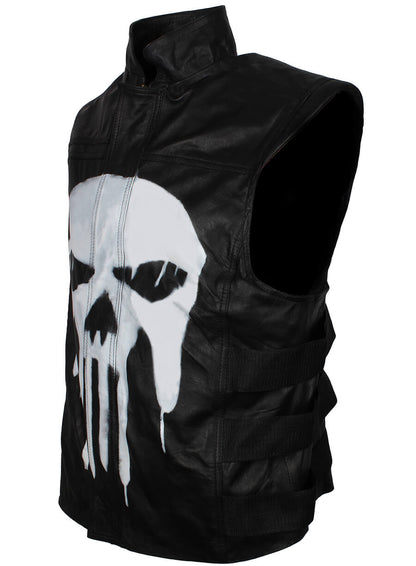 Frank Castle Black Leather Vest