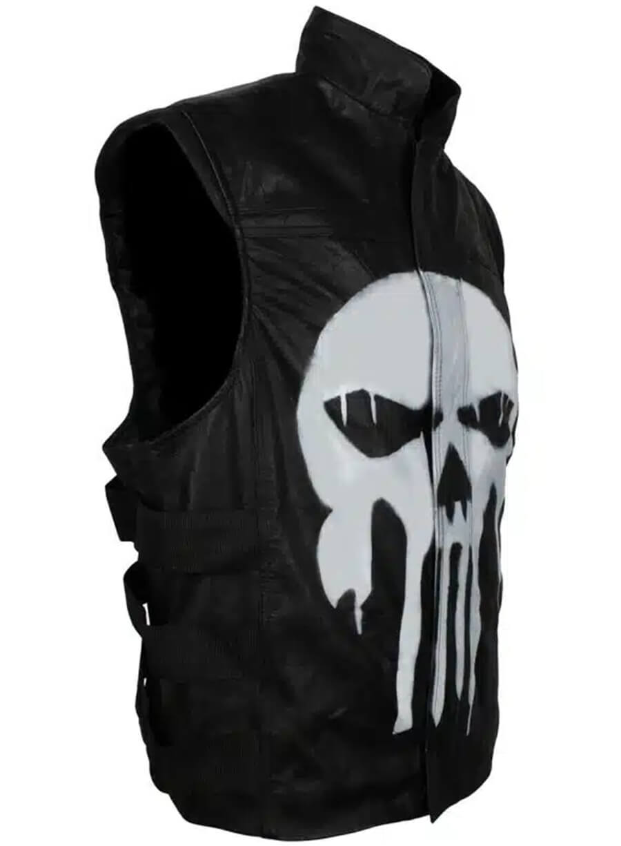 Frank Castle Black Leather Vest
