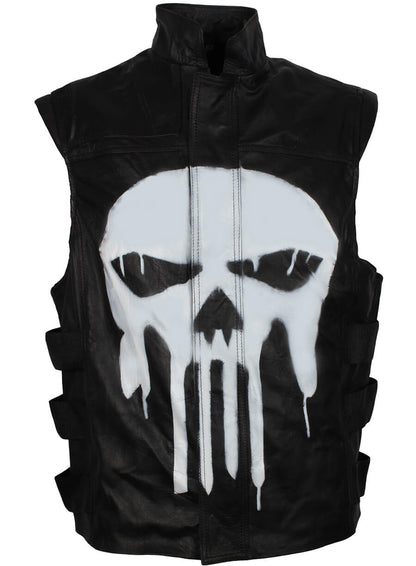 Frank Castle Black Leather Vest