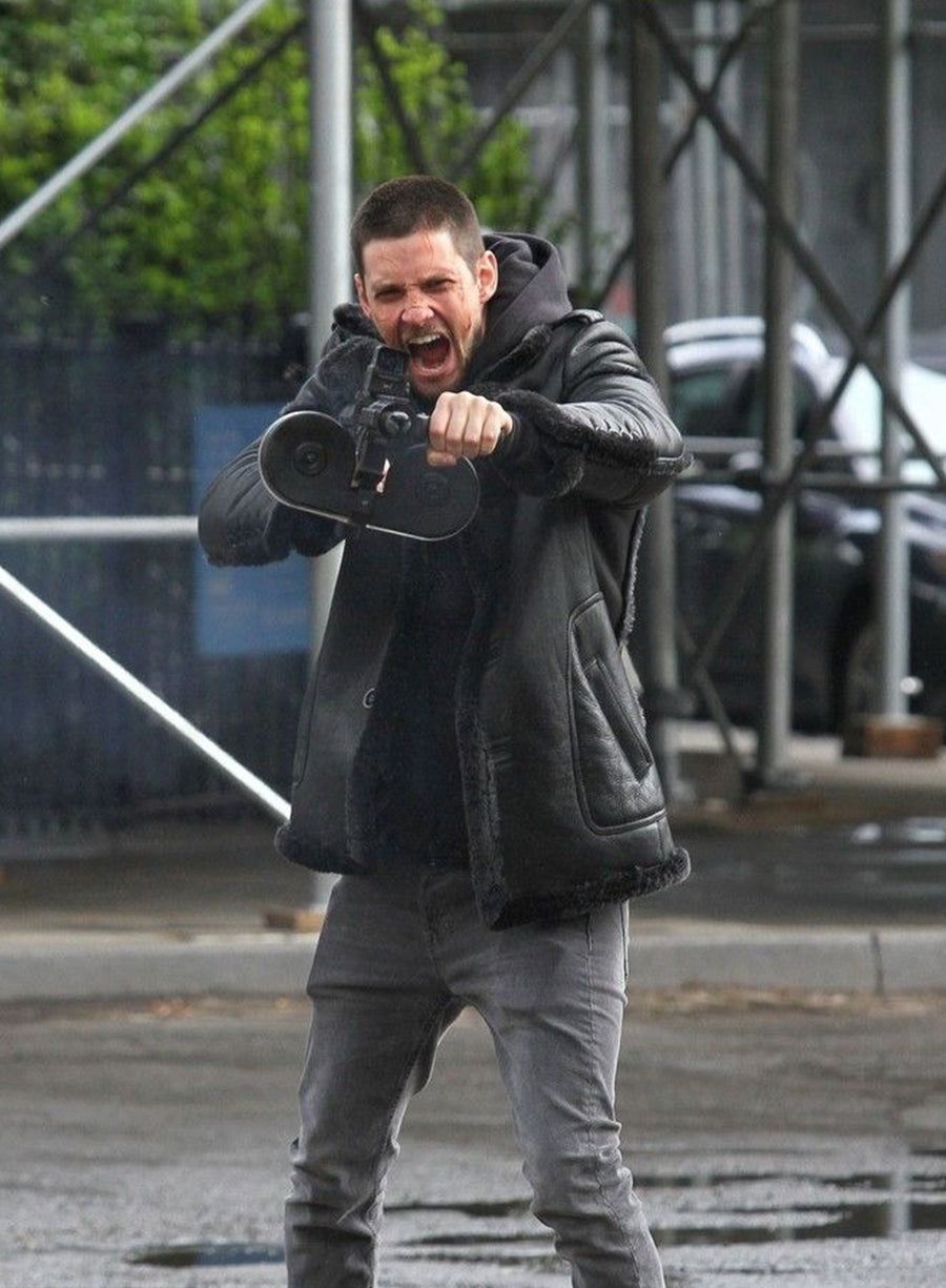 The Punisher S02 Ben Barnes Black Shearling Jacket