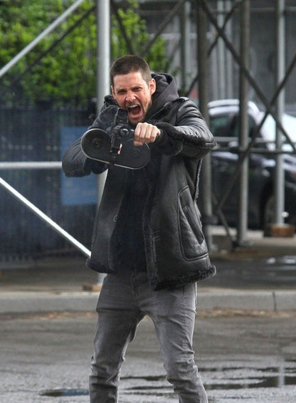 The Punisher S02 Ben Barnes Black Shearling Jacket