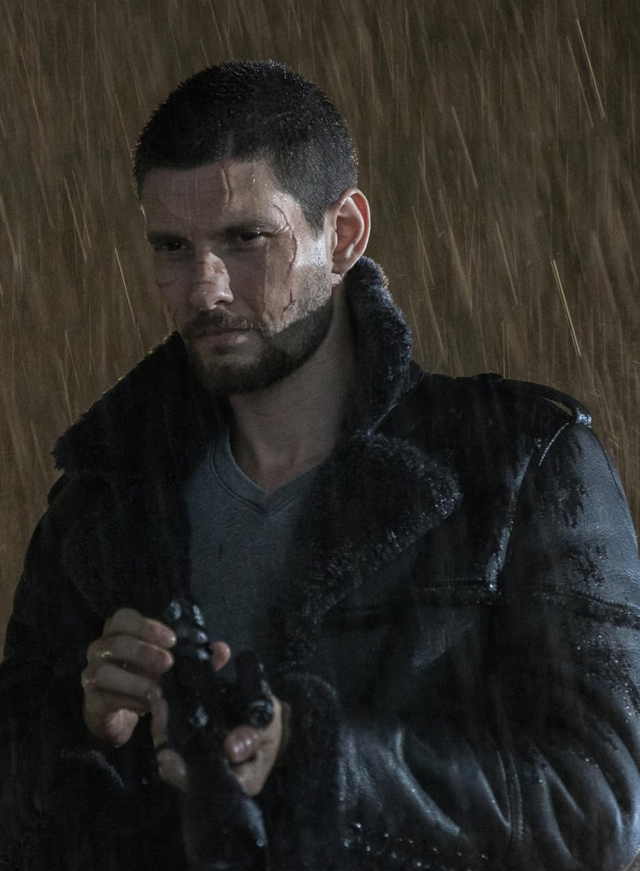 The Punisher S02 Ben Barnes Black Shearling Jacket