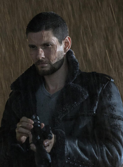 The Punisher S02 Ben Barnes Black Shearling Jacket