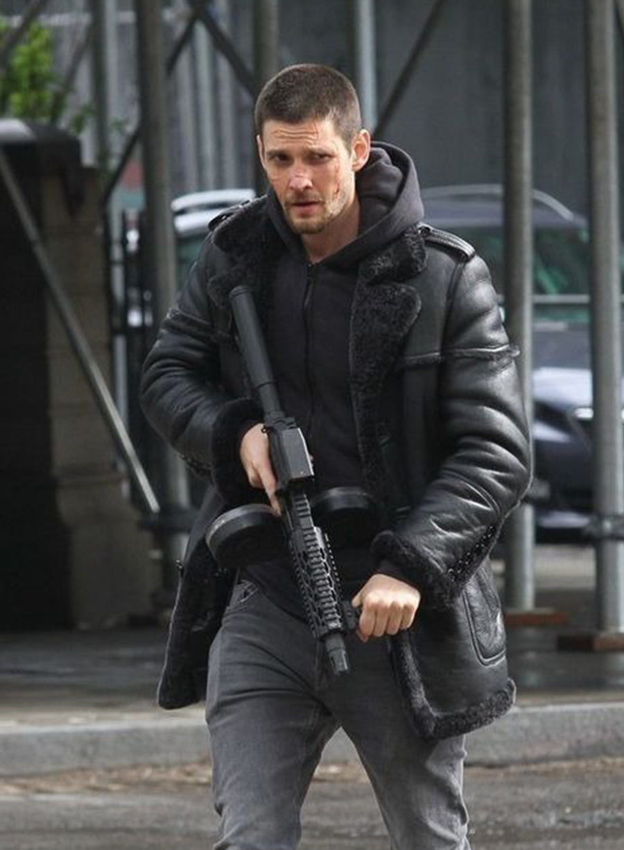 The Punisher S02 Ben Barnes Black Shearling Jacket