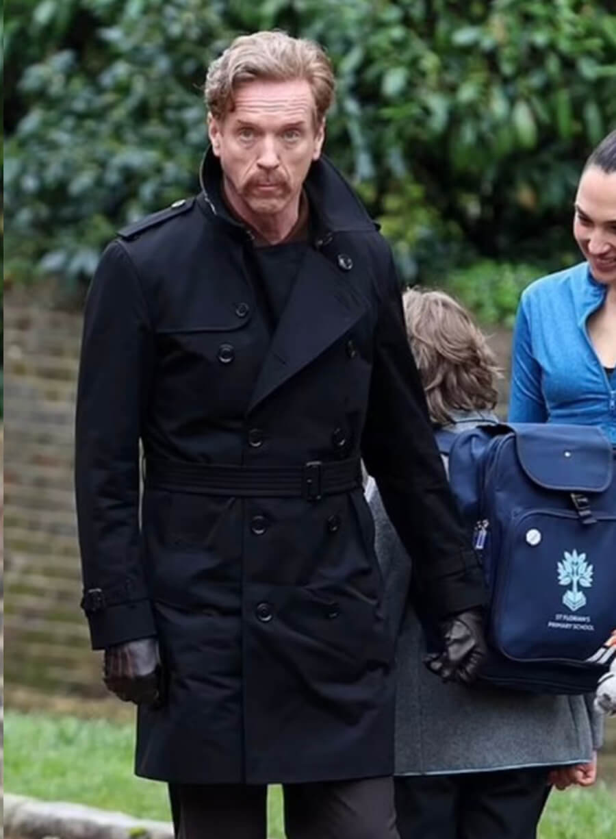 The Runner 2026 Damian Lewis Black Trench Coat