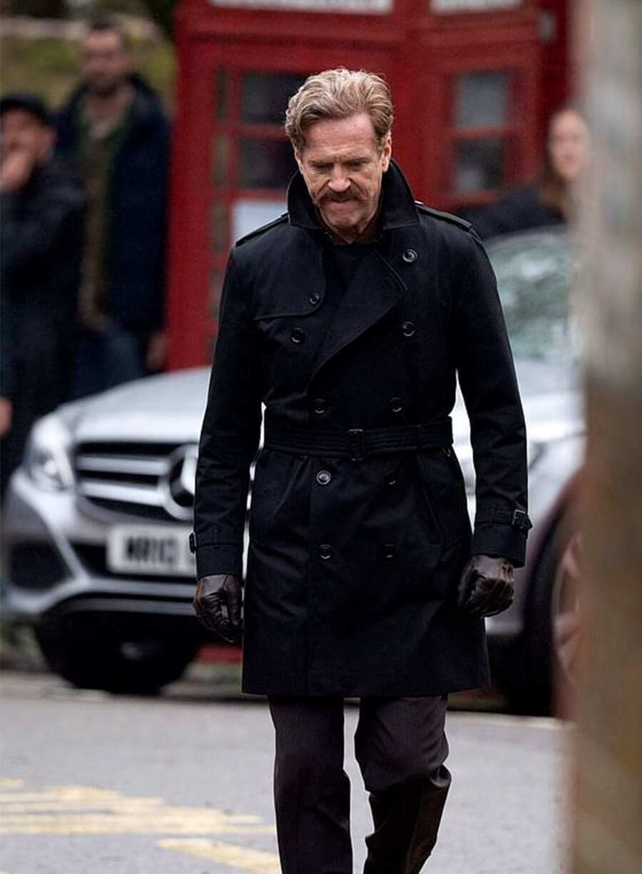 The Runner 2026 Damian Lewis Black Trench Coat