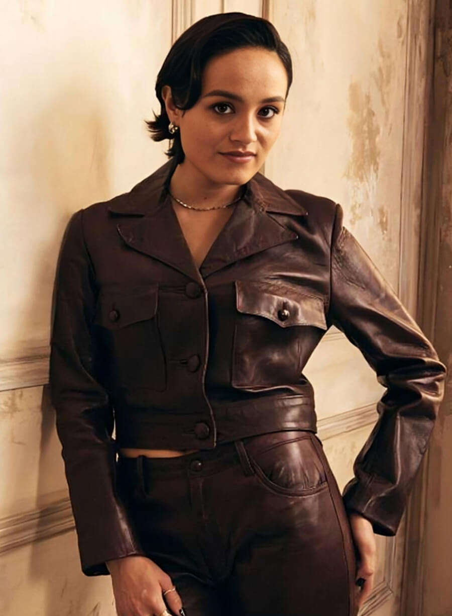 The Studio Chase Sui Wonders Brown Leather Jacket