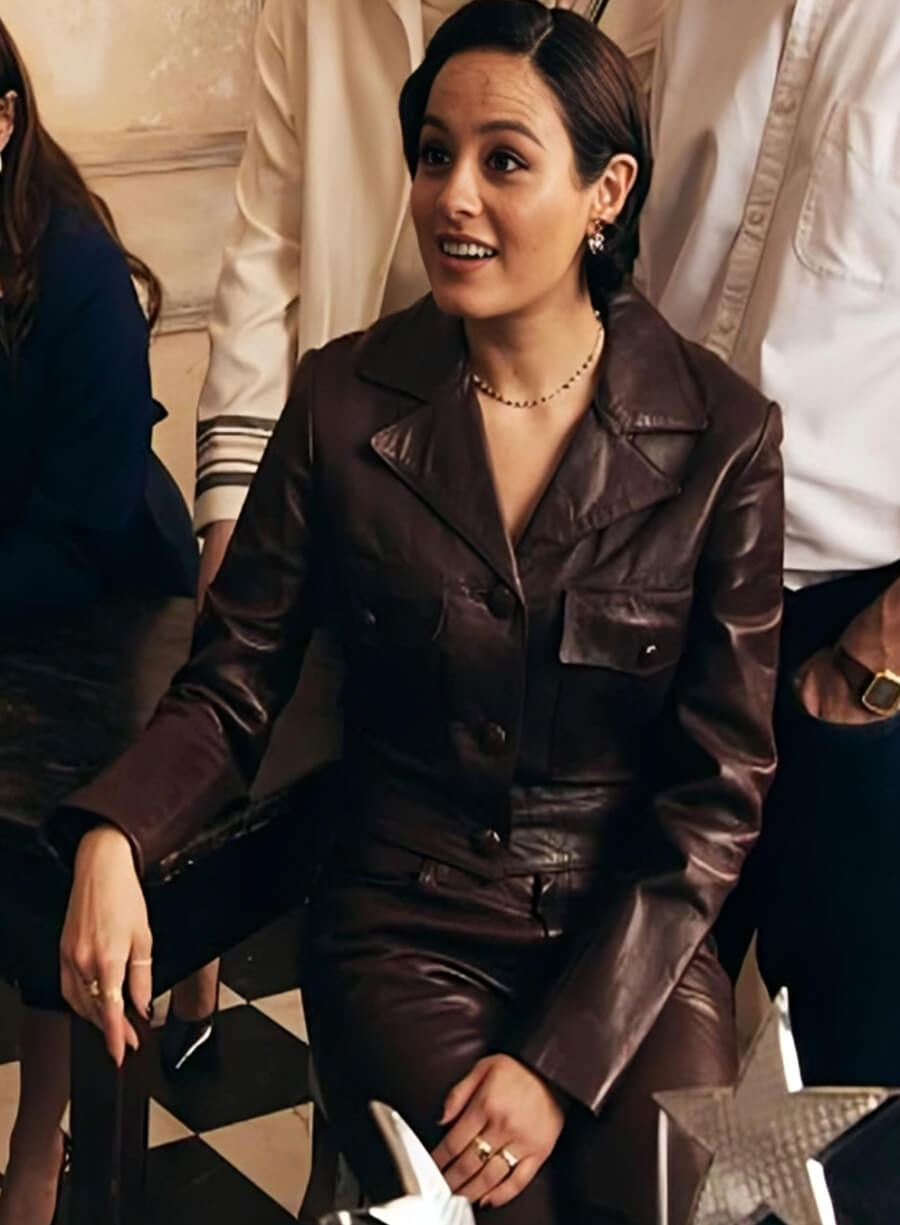 The Studio Chase Sui Wonders Brown Leather Jacket