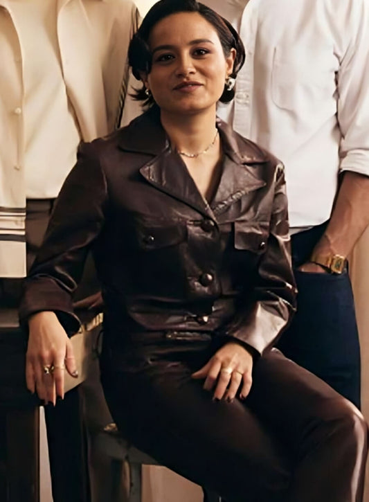 The Studio Chase Sui Wonders Brown Leather Jacket