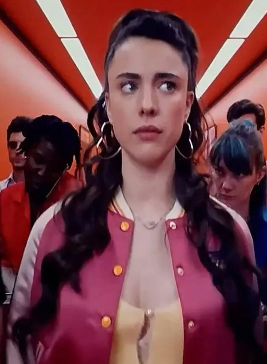 The Substance 2024 Margaret Qualley Pink Bomber Jacket