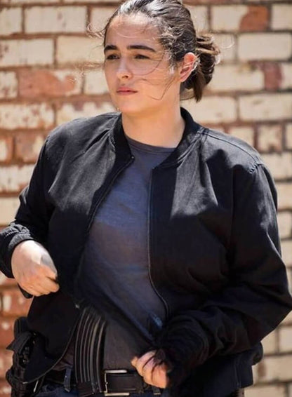 The Walking Dead Alanna Masterson Black Bomber Jacket