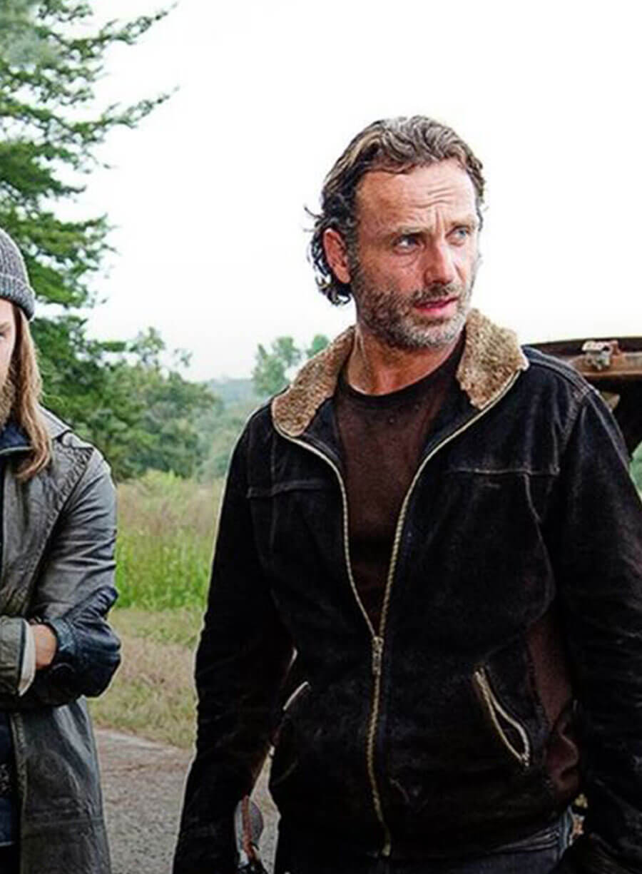 Rick Grimes Suede Leather Jacket