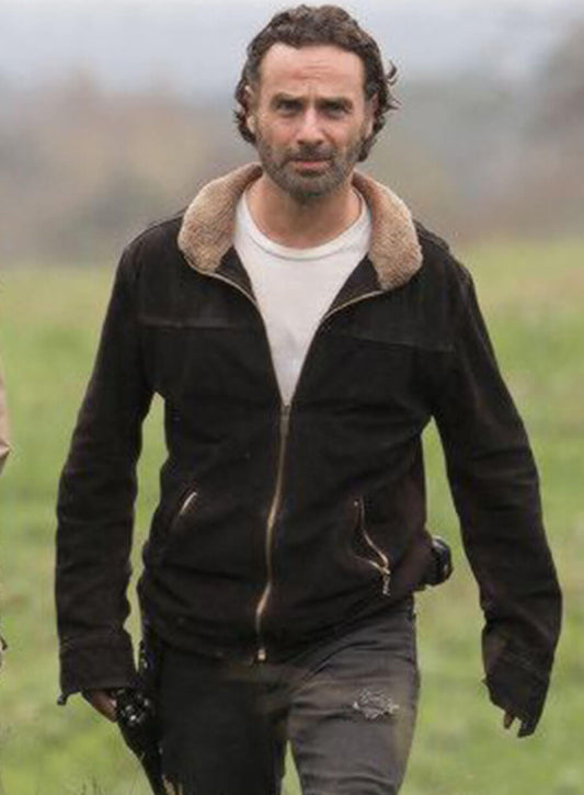 Rick Grimes Suede Leather Jacket