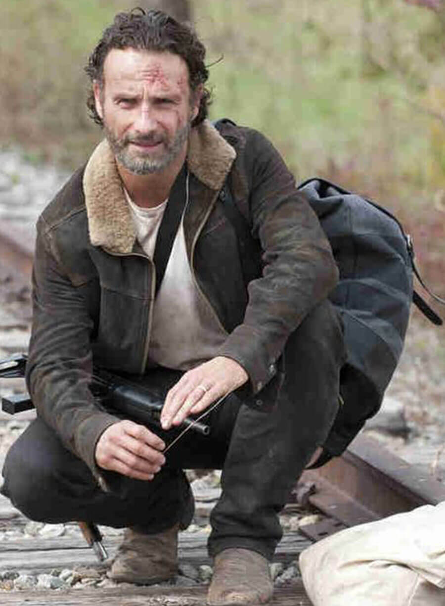 Rick Grimes Suede Leather Jacket