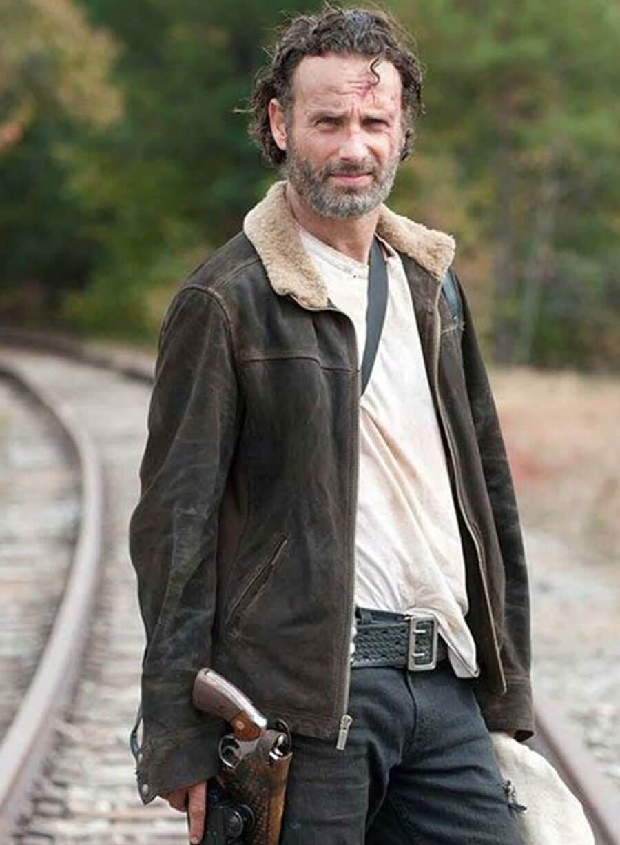 Rick Grimes Suede Leather Jacket