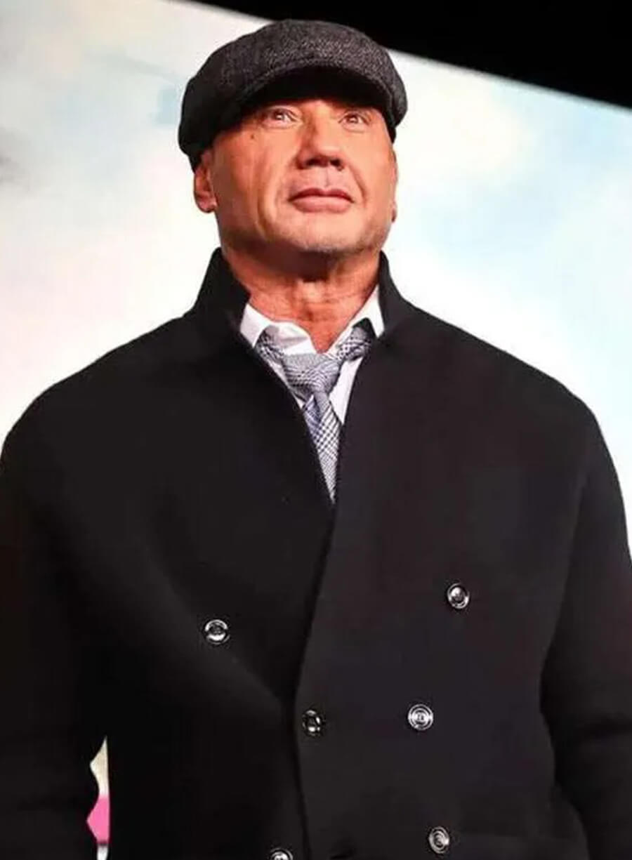 The Wrecking Crew Dave Bautista Black Peacoat