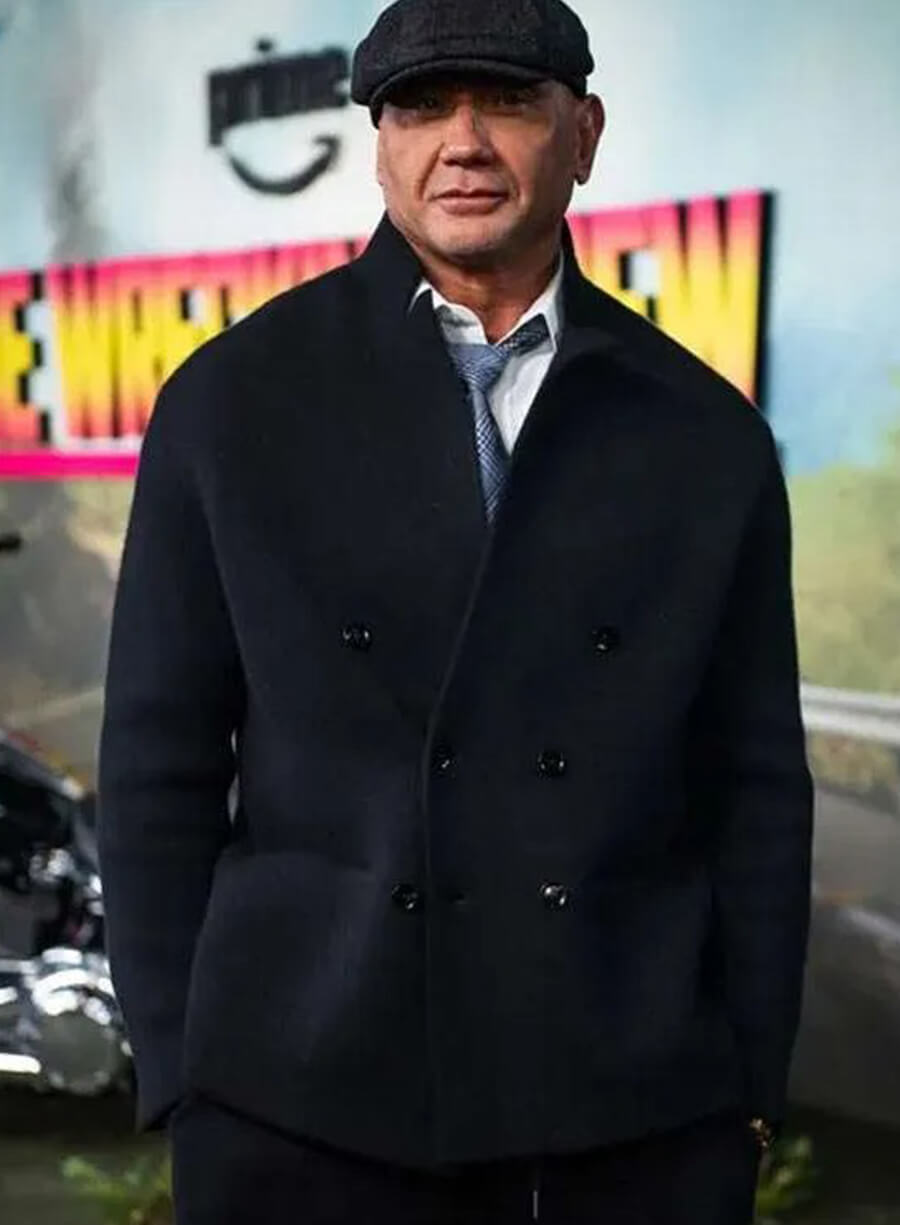 The Wrecking Crew Dave Bautista Black Peacoat