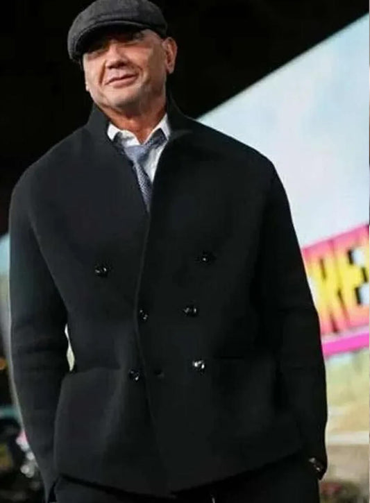 The Wrecking Crew Dave Bautista Black Peacoat