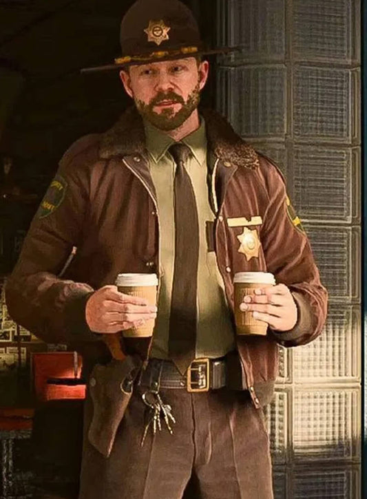Tim Breaker Alan Wake 2 Brown Shearling Jacket