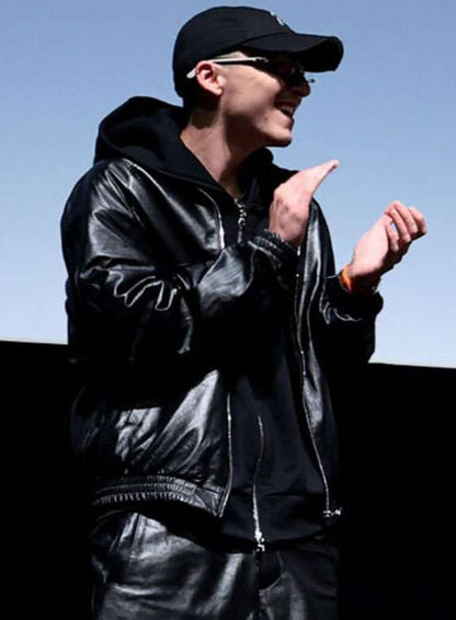Timothee Chalamet Black Leather Jacket