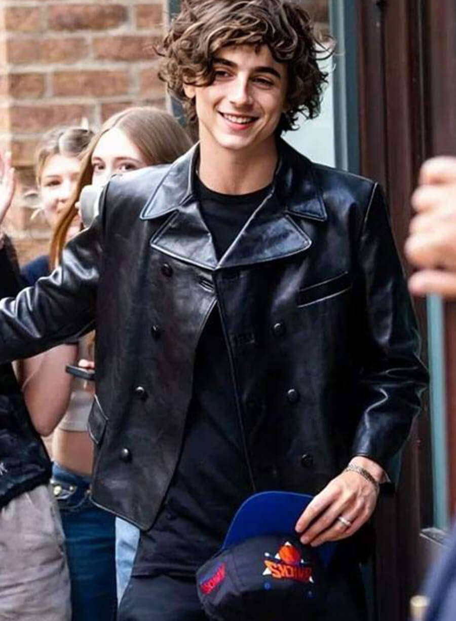 Timothee Chalamet NYC Black Leather Jacket