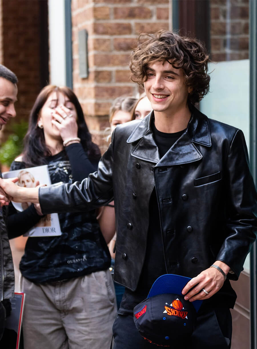Timothee Chalamet NYC Black Leather Jacket