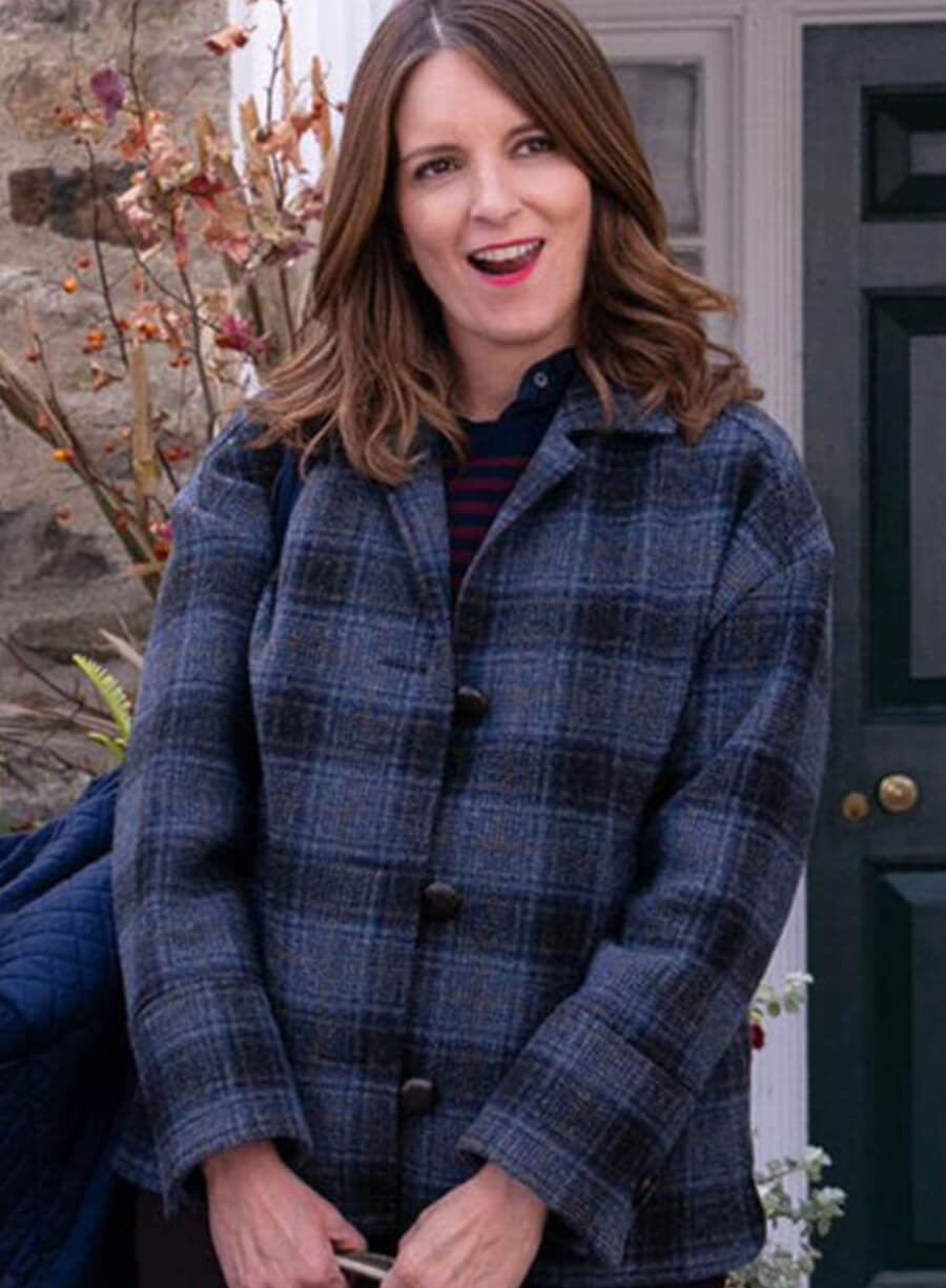 Tina Fey Kate The Four Seasons 2025 Plaid Wool Jacket