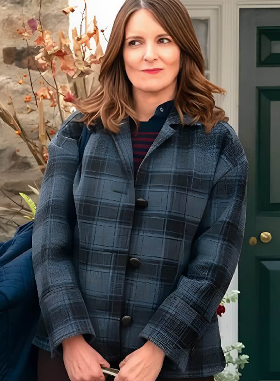Tina Fey Kate The Four Seasons 2025 Plaid Wool Jacket
