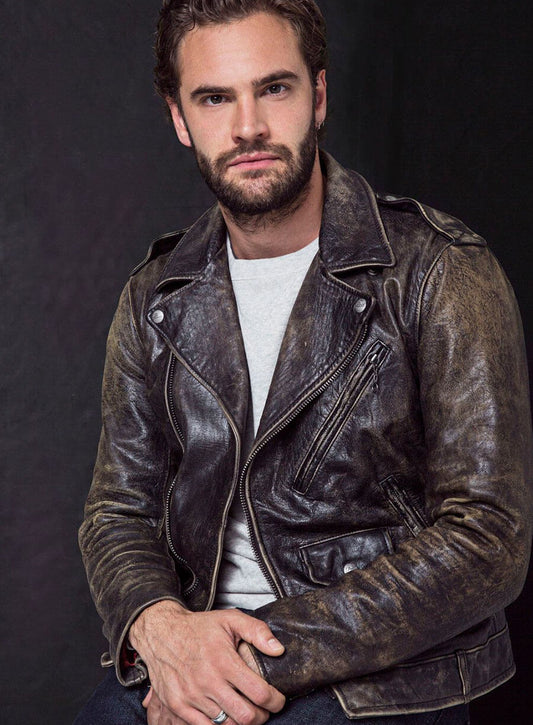Tom Bateman Murder on the Orient Express Brown Leather Jacket