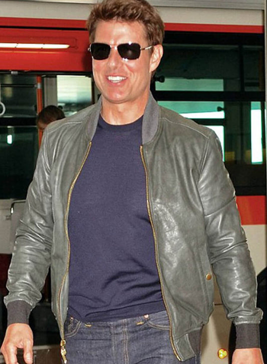 Tom Cruise Bomber Leather Jacket