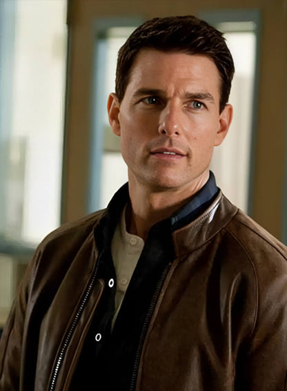 Tom Cruise Jack Reacher Brown Leather Jacket 
