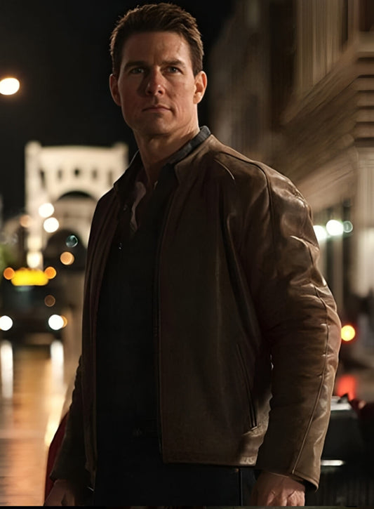 Tom Cruise Jack Reacher Brown Leather Jacket 