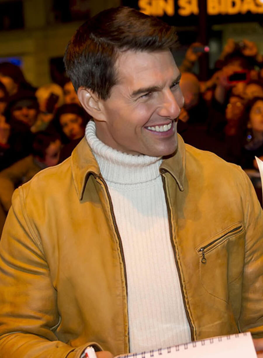 Tom Cruise Mission Impossible 4 Yellow Leather Jacket