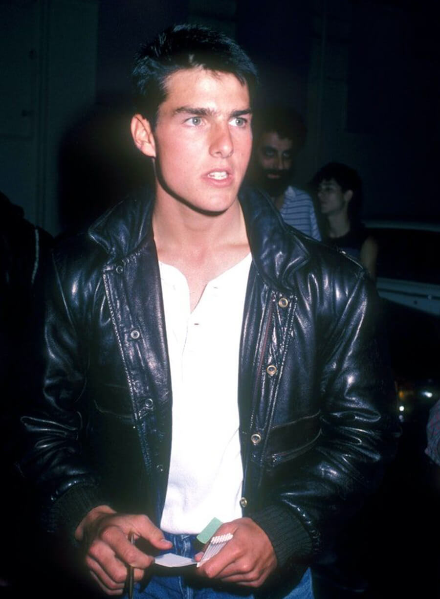 Tom Cruise Party At Rox Club Black Leather Jacket 