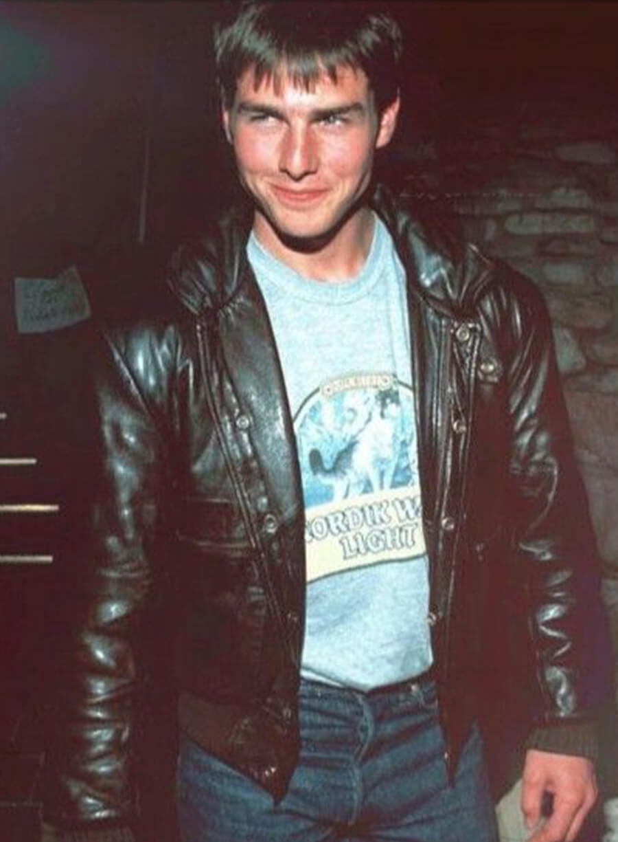 Tom Cruise Party At Rox Club Black Leather Jacket 