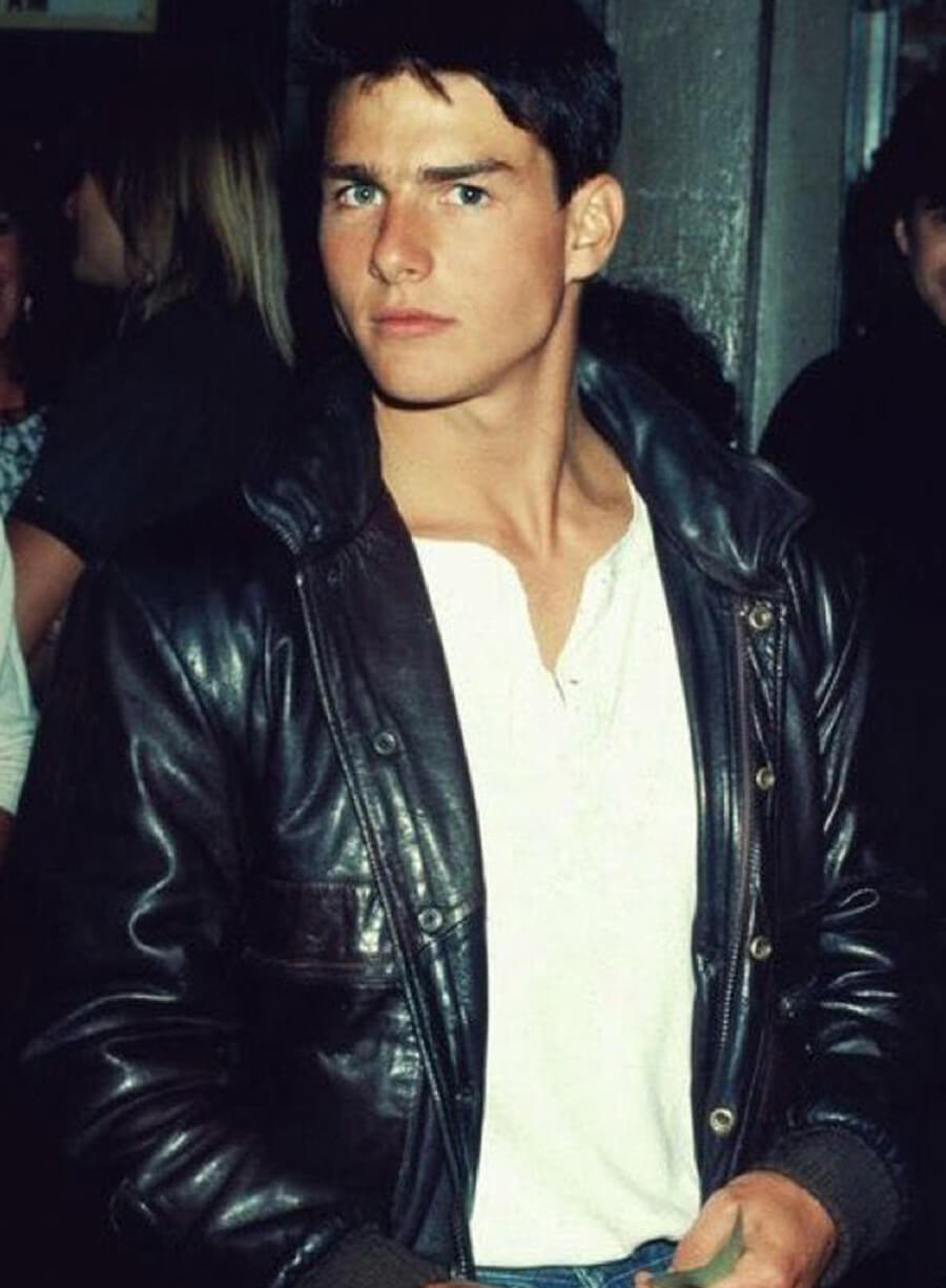 Tom Cruise Party At Rox Club Black Leather Jacket 