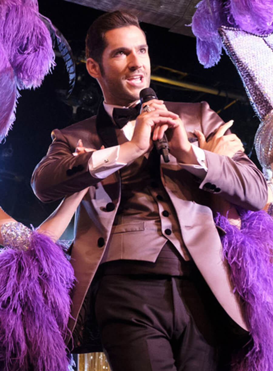 Tom Ellis Lucifer Morningstar S03 Purple Velvet Blazer