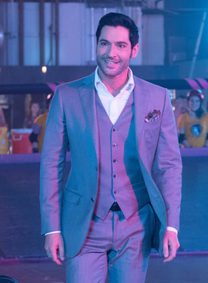 Tom Ellis Lucifer S03 Grey Blazer