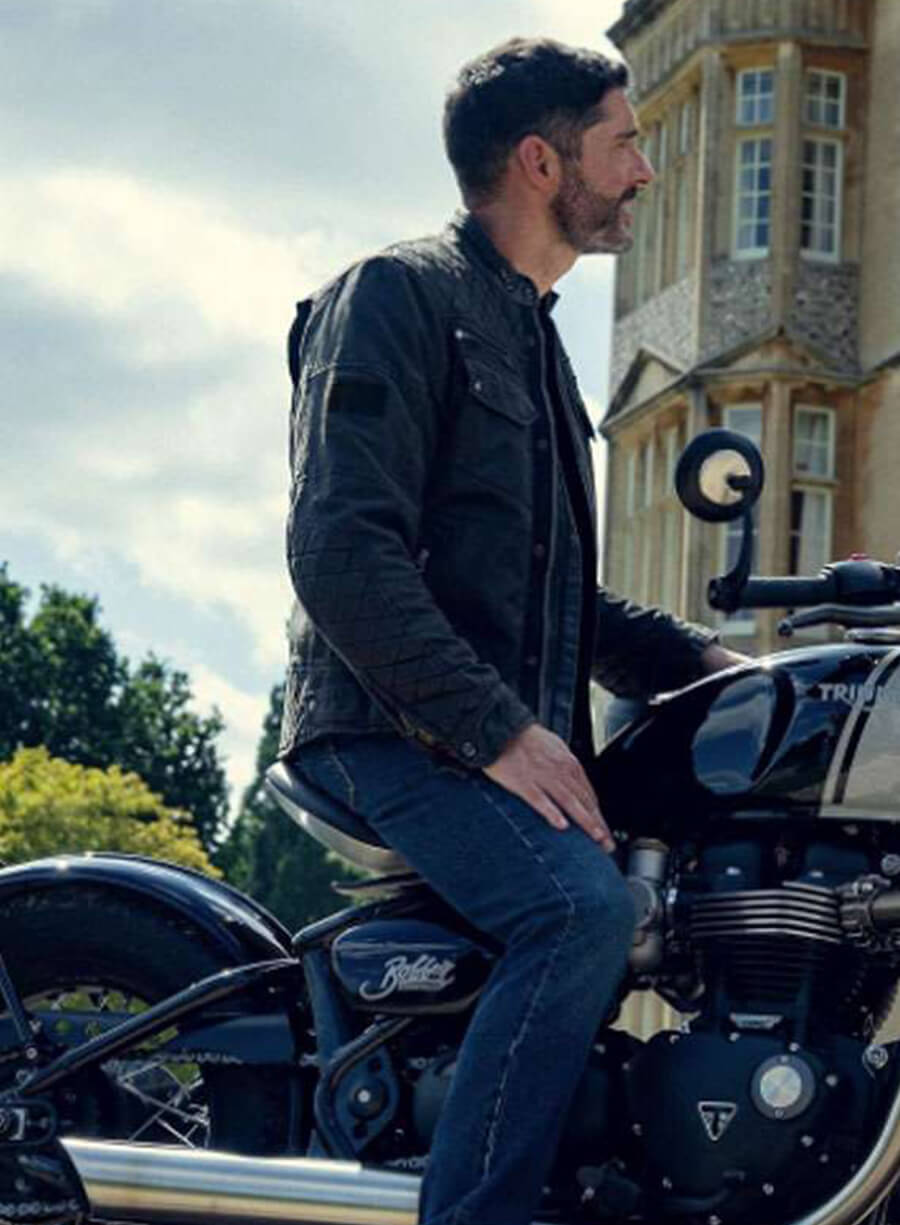 Tom Ellis The Thursday Murder Club 2025 Black Leather Jacket