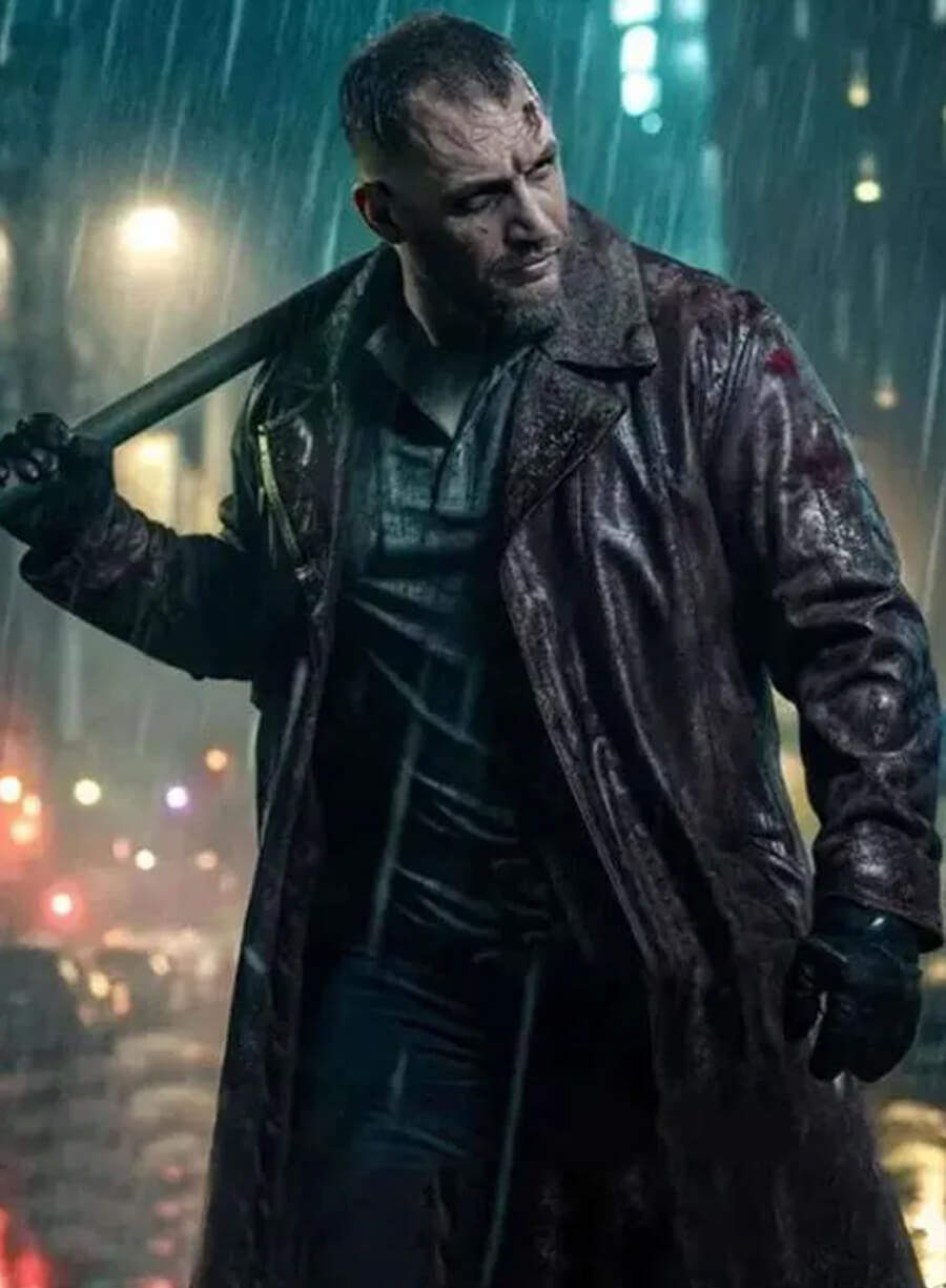 Tom Hardy Havoc 2025 Brown Leather Coat