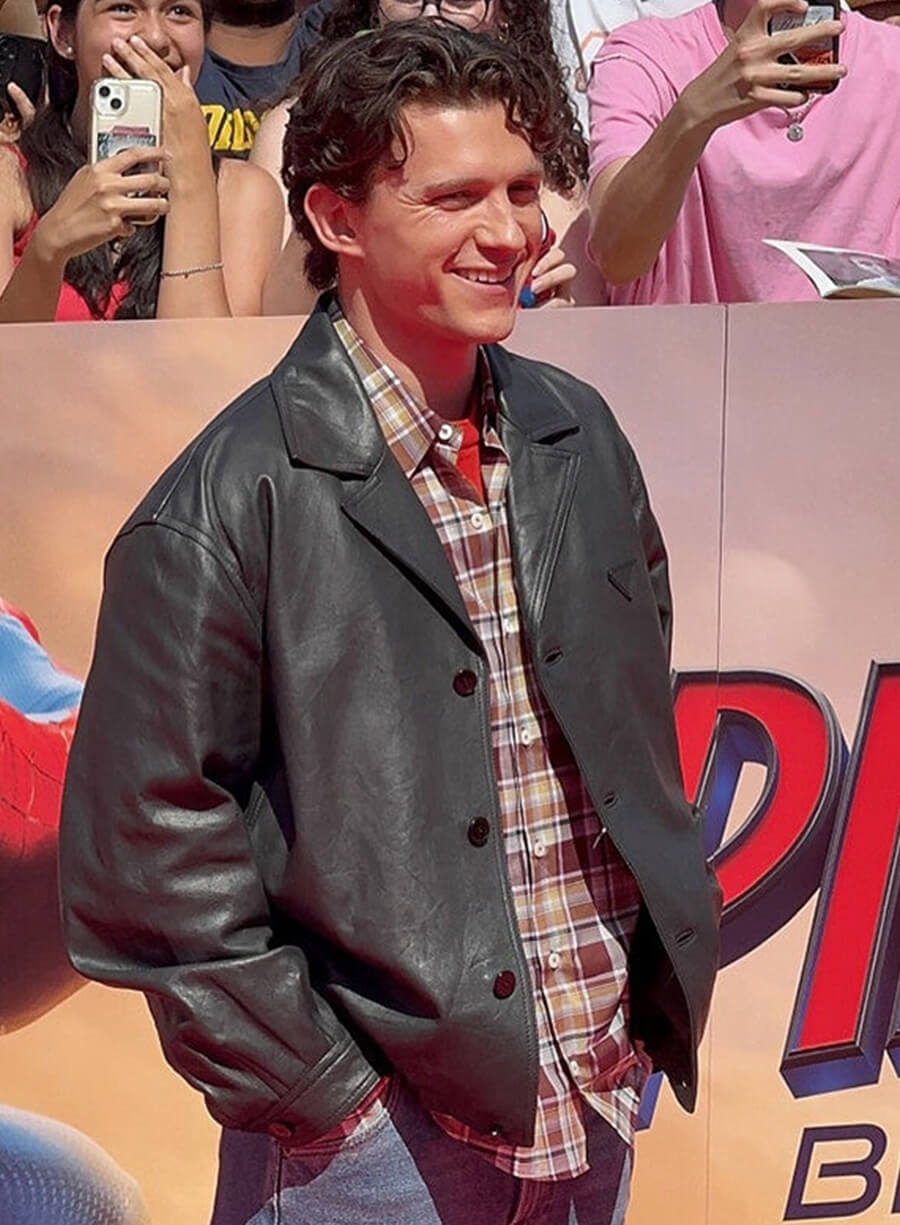 Tom Holland Spider-Man Brand New Day Black Leather Jacket