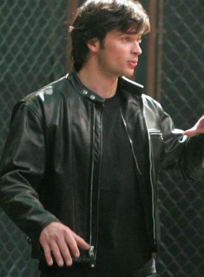 Tom Welling Smallville S06 Black Leather Jacket