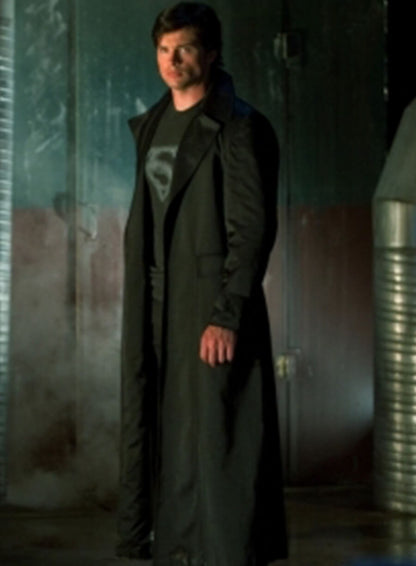 Tom Welling Smallville S09 Black Leather Coat