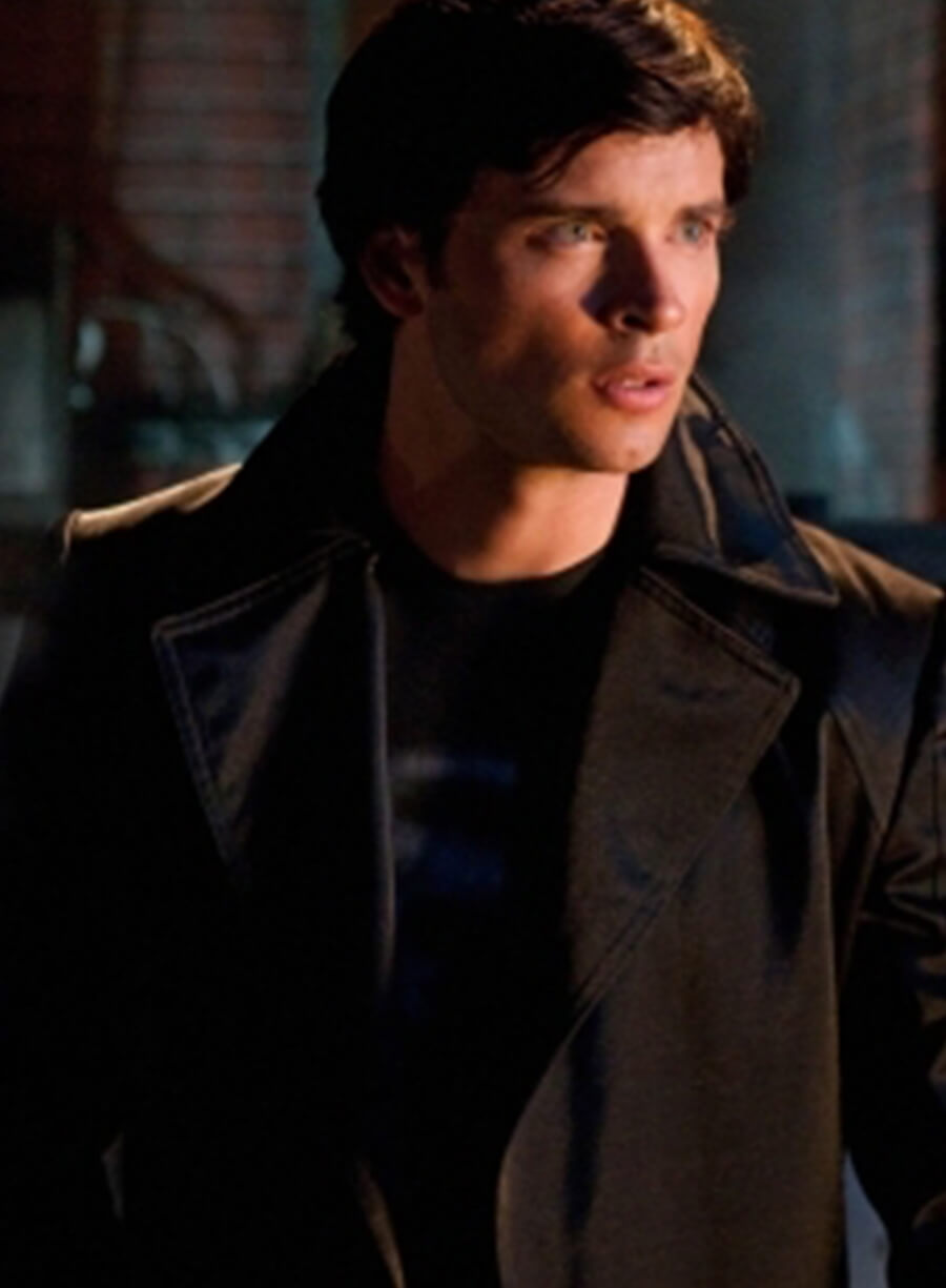 Tom Welling Smallville S09 Black Leather Coat